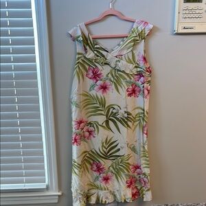 Floral Tropical Dress With Ruffles